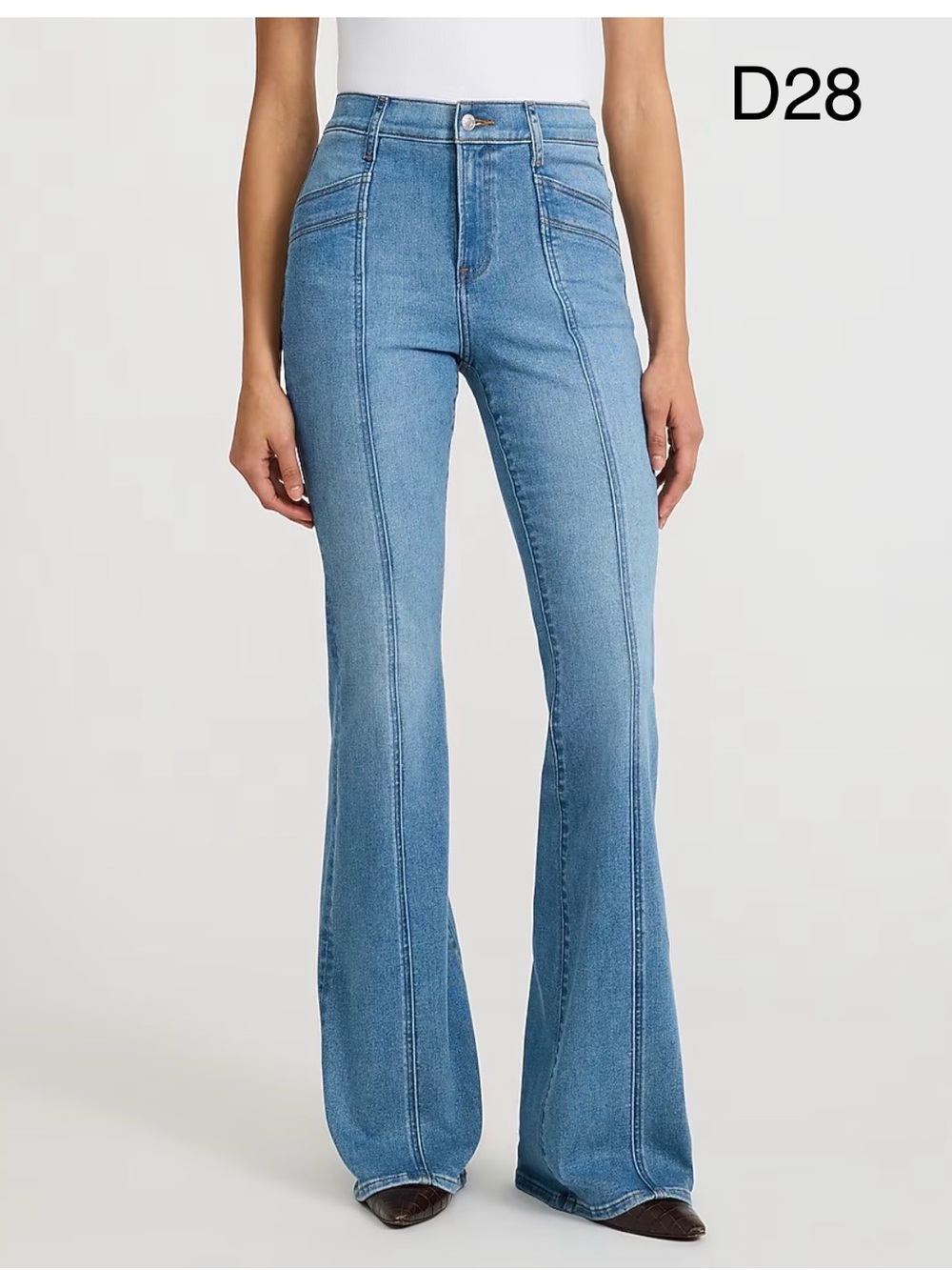 Express 70s High-Rise Light Blue Flare Jeans, Size 4S